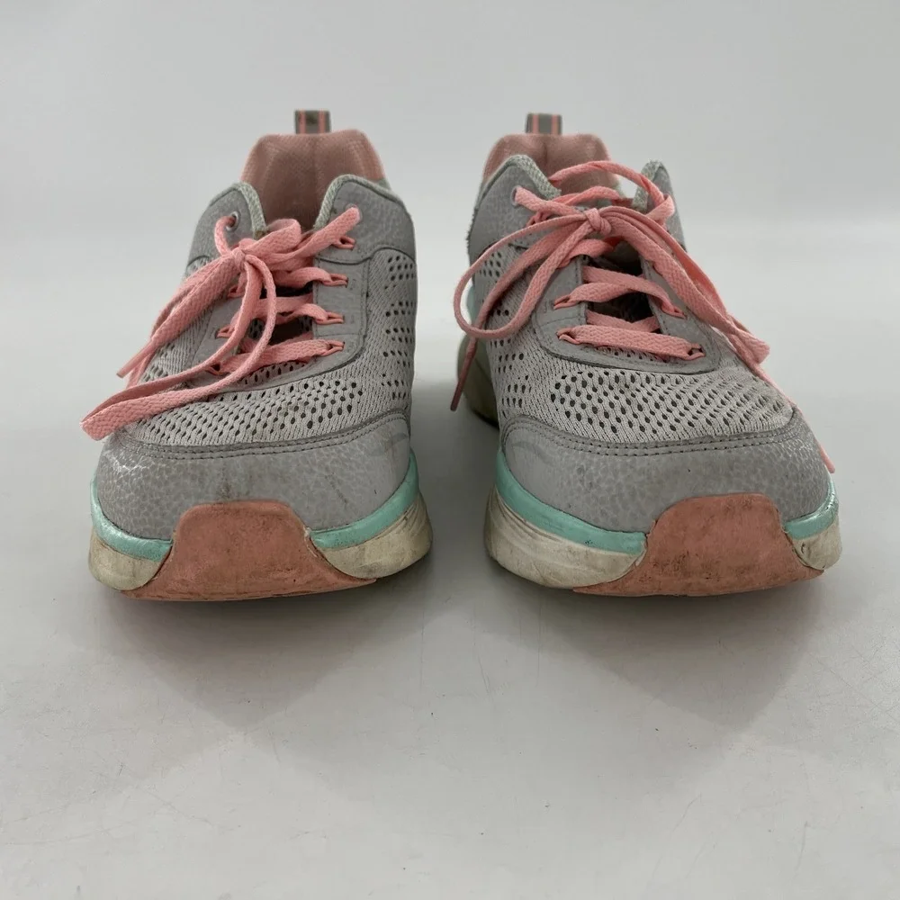 Womens Skechers Walk‎ D'Lux Walkers 8.5 Infinite Motion Gray Pink Green
